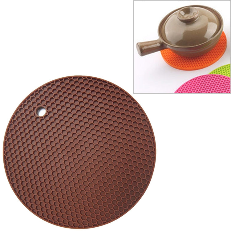 Honeycomb Silicone Round Non-slip Heat Resistant Mat, Size: 18x18x0.8cm, Honeycomb Silicone Mat