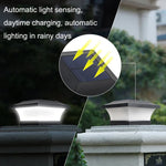 태양광 LED 방수 야외 기둥등 마당 조명 램프, 웜 라이트, 화이트 라이트