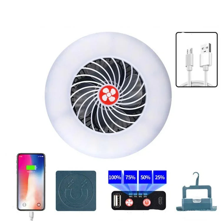 USB 충전식 선풍기 램프 라이브 방송 다기능 텐트 캠핑 램프, 선풍기 조명, 선풍기 조명 + 브래킷