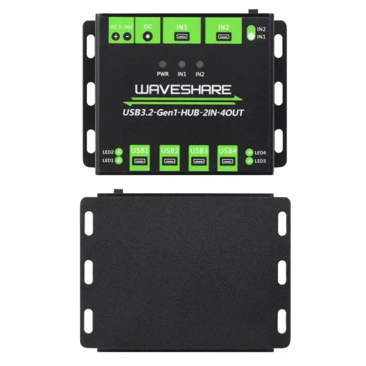 Waveshare 23929 USB 허브, 4 x USB 3.2 포트 확장, 스위치 가능한 듀얼 호스트, 다중 보호, 23929