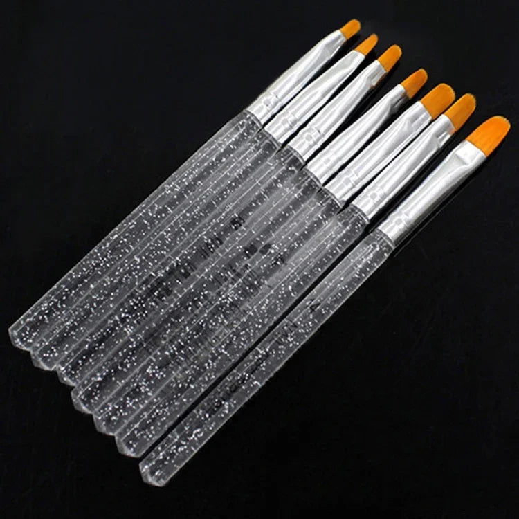 7pcs /세트 UV 젤 아크릴 크리스탈 디자인 빌더 페인팅 네일 아트 브러시 펜 도구 세트 크리스탈 페인팅 드로잉 조각 펜 세트