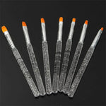 7pcs /세트 UV 젤 아크릴 크리스탈 디자인 빌더 페인팅 네일 아트 브러시 펜 도구 세트 크리스탈 페인팅 드로잉 조각 펜 세트