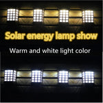 Extended Outdoor Solar Wall Lamp IP65 Waterproof Courtyard Garden Villa Wall Fence Stair Light, White Light, Warm White