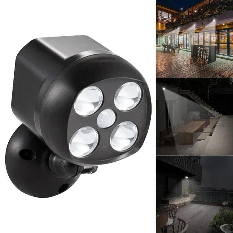3W 4개 LED SMD 3535 야외 조명 무선 모션 센서 외부 스포트라이트 LED 벽등