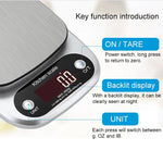 BOH-C305 주방용 스테인리스 스틸 LCD 전자 저울, 사양: 5kg/0.1g, 5kg/0.1g