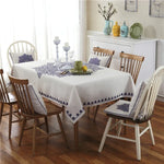 레트로 패턴 린넨 테이블보 저녁 식사용 홈 데코 방진 테이블 커버, 140x140cm, 140x200cm