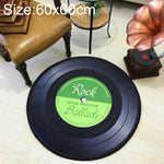 창의적인 복고풍 3D DVR 녹화 카펫 원형 CD 바닥 매트 홈 데코 거실 아이 방 장식 러그, 지름 60cm, 지름 80cm, 지름 100cm, 지름 120cm, 지름 160cm, 지름 180cm