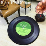창의적인 복고풍 3D DVR 녹화 카펫 원형 CD 바닥 매트 홈 데코 거실 아이 방 장식 러그, 지름 60cm, 지름 80cm, 지름 100cm, 지름 120cm, 지름 160cm, 지름 180cm