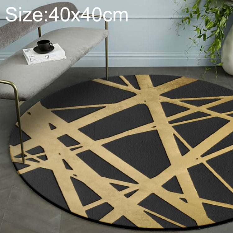 럭셔리 3D 원형 카펫 노르딕 스타일 패턴 러그, 블랙 골드 지름: 40cm, 블랙 골드 지름: 60cm, 블랙 골드 지름: 80cm, 블랙 골드 지름: 100cm, 블랙 골드 지름: 120cm, 블랙 골드 지름: 140cm, 블랙 골드 지름: 15...