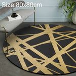 럭셔리 3D 원형 카펫 노르딕 스타일 패턴 러그, 블랙 골드 지름: 40cm, 블랙 골드 지름: 60cm, 블랙 골드 지름: 80cm, 블랙 골드 지름: 100cm, 블랙 골드 지름: 120cm, 블랙 골드 지름: 140cm, 블랙 골드 지름: 15...