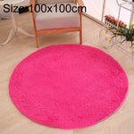KSolid 원형 카펫 부드러운 플리스 매트 미끄럼 방지 지역 러그 어린이 침실 문 매트, 지름: 80cm, 지름: 100cm, 지름: 120cm