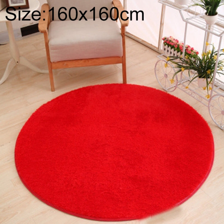 KSolid 원형 카펫 부드러운 플리스 매트 미끄럼 방지 러그 아이 방 침실 문 매트, 지름: 140cm, 지름: 160cm