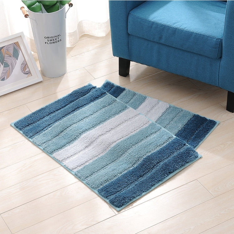 Stripe Indoor Anti-slip Bathroom Kitchen Floor Mat Microfiber Rug Carpet, 46x71cm, 51x81.5cm