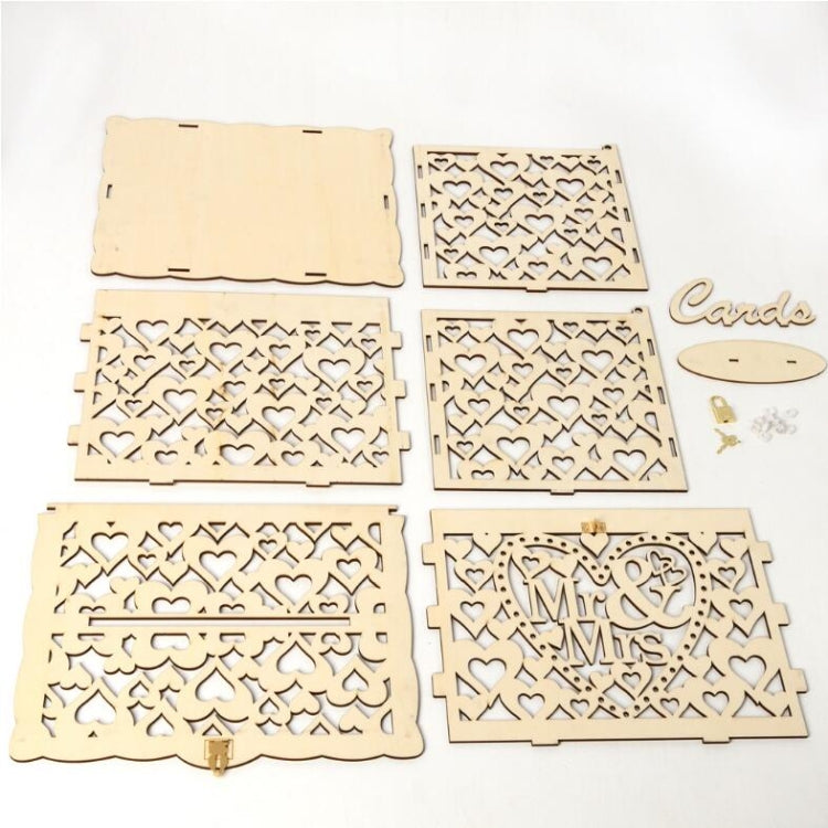 DIY 원목 아름다운 웨딩 카드 박스 선물 장식 상자, 소형, 대형