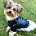 복고풍 개성 데님 소형 조끼 반려동물 강아지 옷 반려동물 재킷, L, XL, XS, M