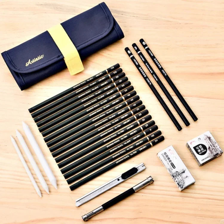 27 In 1 Sketch Pencil Set Painting Tools Art Supplies For Students, 27 In 1
