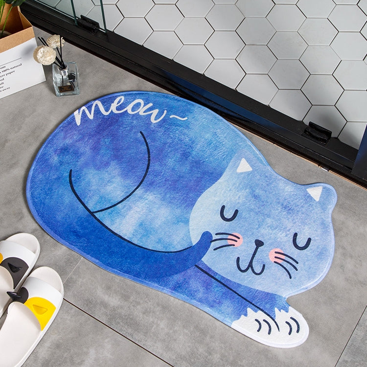 만화 잠자는 고양이 욕실 매트 욕실 카펫 변기 미끄럼 방지 바닥 매트, 40X60CM, 60X90CM