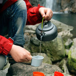0.8L 휴대용 야외 등산용 피크닉 알루미늄 주전자 커피 포트, 0.8L