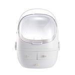 Portable Dust-proof Transparent Round Cosmetic Drawer Type Storage Box, Small Beauty Powder, Small Pearl White