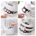 Portable Dust-proof Transparent Round Cosmetic Drawer Type Storage Box, Small Beauty Powder, Small Pearl White