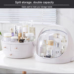 Portable Dust-proof Transparent Round Cosmetic Drawer Type Storage Box, Small Beauty Powder, Small Pearl White