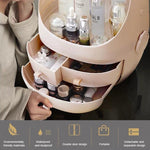 Portable Dust-proof Transparent Round Cosmetic Drawer Type Storage Box, Small Beauty Powder, Small Pearl White
