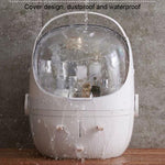 Portable Dust-proof Transparent Round Cosmetic Drawer Type Storage Box, Small Beauty Powder, Small Pearl White