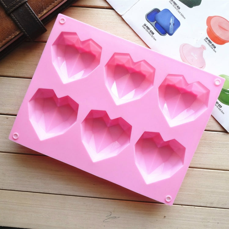 6-in-1 하트 모양 실리콘 몰드 베이킹 무스 케이크 DIY 실리콘 몰드, 6-in-1 하트 모양