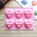 6-in-1 하트 모양 실리콘 몰드 베이킹 무스 케이크 DIY 실리콘 몰드, 6-in-1 하트 모양