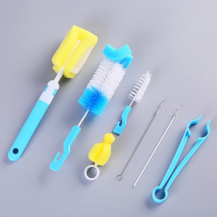 7PCS/세트 병 스펀지 청소 브러시 도구 빨대 브러시 세트