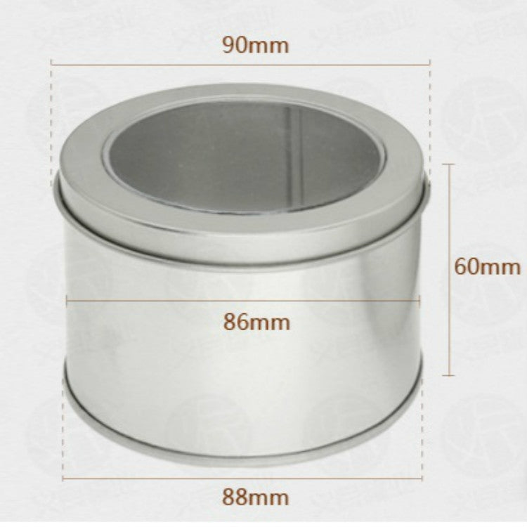 깊은 원형 천창 투명 창 상단 덮개 틴 박스 식품 차 캔 베이킹 케이크 박스, 9cm x 9cm x 6cm
