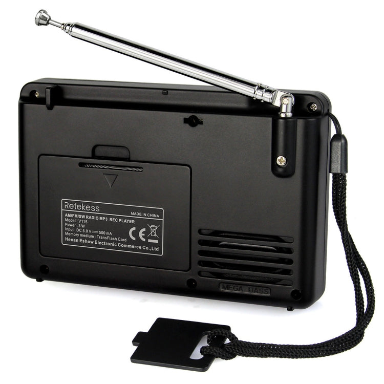 Retekess V-115 전파 전대역 라디오 FM AM 휴대용 MP3 플레이어, V-115