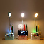 학생용 USB 충전 침실 터치 LED 눈 보호 다기능 창의적 데스크 램프, 팬 포함, 팬 미포함