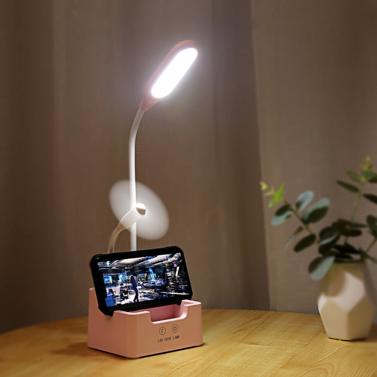 학생용 USB 충전 침실 터치 LED 눈 보호 다기능 창의적 데스크 램프, 팬 포함, 팬 미포함