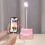 학생용 USB 충전 침실 터치 LED 눈 보호 다기능 창의적 데스크 램프, 팬 포함, 팬 미포함