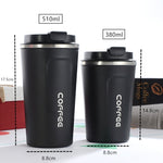 스마트 버전 이중 스테인리스 스틸 304 커피 머그 자동차 보온 머그 여행용 보온 컵, 380ml 화이트, 380ml 블랙, 380ml 그린, 380ml 블루, 380ml 핑크, 510ml 화이트, 510ml 블랙, 510ml 그린, 510ml 블루, 510ml 핑크