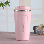 스마트 버전 이중 스테인리스 스틸 304 커피 머그 자동차 보온 머그 여행용 보온 컵, 380ml 화이트, 380ml 블랙, 380ml 그린, 380ml 블루, 380ml 핑크, 510ml 화이트, 510ml 블랙, 510ml 그린, 510ml 블루, 510ml 핑크