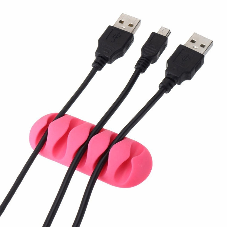 10 PCS Pasteable Five-hole TPR Wire Storage Organizer Data Cable Holder