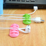 10 PCS Pasteable Five-hole TPR Wire Storage Organizer Data Cable Holder