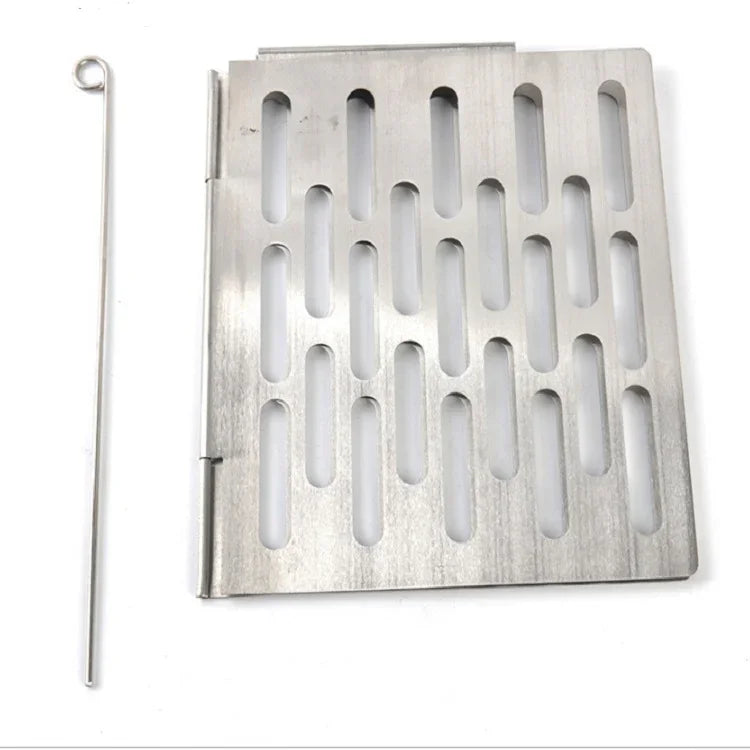 스테인리스 스틸 접이식 바비큐 그릴망 휴대용 바비큐 피크닉 용품, S 15x10.3CM, M 22.6x15.8CM, L 35.8x20CM
