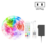 블루투스 수트 스마트 음악 사운드 제어 조명 스트립 비방수 5050 RGB 다채로운 분위기 LED 조명 스트립 24키 리모컨 포함, 5M 150개 LED, 5M 300개 LED, 10M 300개 LED, 10M 600개 LED, 15M 450개 LED, 15M 270개 LED, 20M 360개 LED, 30M 540개 LED
