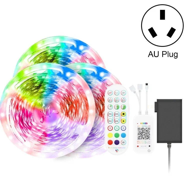 블루투스 수트 스마트 음악 사운드 제어 조명 스트립 비방수 5050 RGB 다채로운 분위기 LED 조명 스트립 24키 리모컨 포함, 5M 150개 LED, 5M 300개 LED, 10M 300개 LED, 10M 600개 LED, 15M 450개 LED, 15M 270개 LED, 20M 360개 LED, 30M 540개 LED