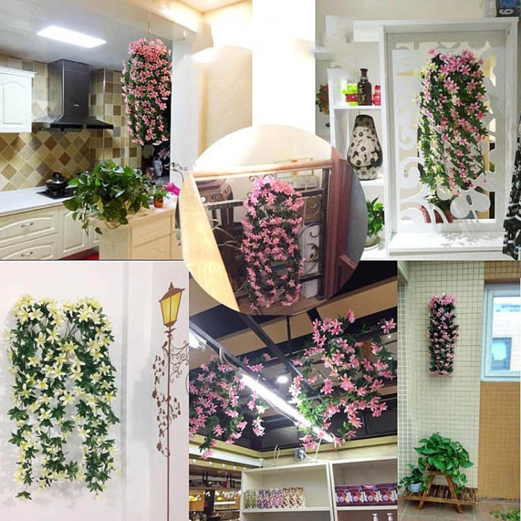 Artificial Flower Wall Hanging Lily Flower Vine Basket Flower Party Decorations