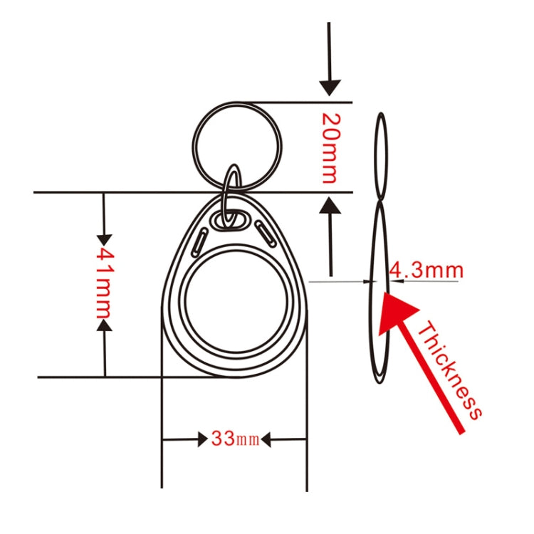10개 세트 IC 출입 통제 카드 엔트리 컨트롤 M1 호환 Fudan RFID 13.56MHz 키포브 열쇠고리 태그, 회색, 보라, 빨강, 노랑, 파랑, 초록, 검정, 주황