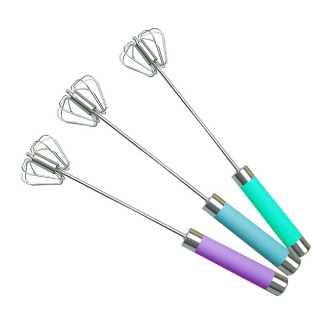 스테인리스 스틸 반자동 교반 압착 회전 달걀 거품기, 30cm, 무작위 색상 배송, 달걀 거품기