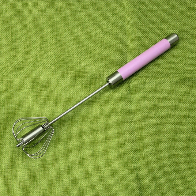스테인리스 스틸 반자동 교반 압착 회전 달걀 거품기, 30cm, 무작위 색상 배송, 달걀 거품기