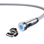 CC56 먼지 플러그 회전식 자석 케이블, 케이블 길이: 2m, 2m 안드로이드 헤드, 2m 마이크로 USB, 2m 타입-C 헤드, 2m 8핀 헤드, 2m 라인+세 헤드, 2m + 8핀 + 타입-C/USB-C + 마이크로 USB, 2m 라인