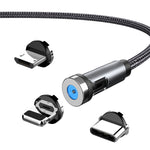 CC56 먼지 플러그 회전식 자석 케이블, 케이블 길이: 2m, 2m 안드로이드 헤드, 2m 마이크로 USB, 2m 타입-C 헤드, 2m 8핀 헤드, 2m 라인+세 헤드, 2m + 8핀 + 타입-C/USB-C + 마이크로 USB, 2m 라인