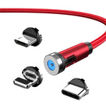 CC56 먼지 플러그 회전식 자석 케이블, 케이블 길이: 2m, 2m 안드로이드 헤드, 2m 마이크로 USB, 2m 타입-C 헤드, 2m 8핀 헤드, 2m 라인+세 헤드, 2m + 8핀 + 타입-C/USB-C + 마이크로 USB, 2m 라인