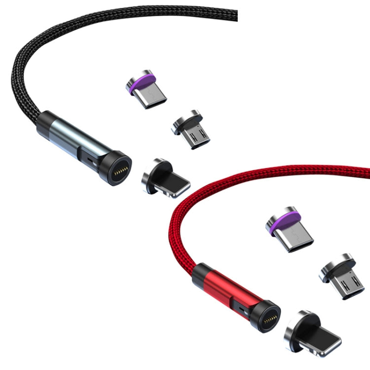 CC57 540도 회전 자석 고속 충전 데이터 케이블, 1m + 8핀 + 타입-C/USB-C + 마이크로 USB + 빨강, 1m + 타입-C/USB-C + 마이크로 USB + 검정, 2m + 타입-C/USB-C + 마이크로 USB + 빨강, 2m + 타입-C/USB-C + 마이크로 USB + 검정